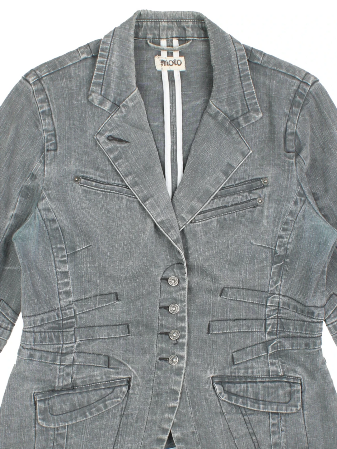 Y2K Moto Denim Jacket (Size M)