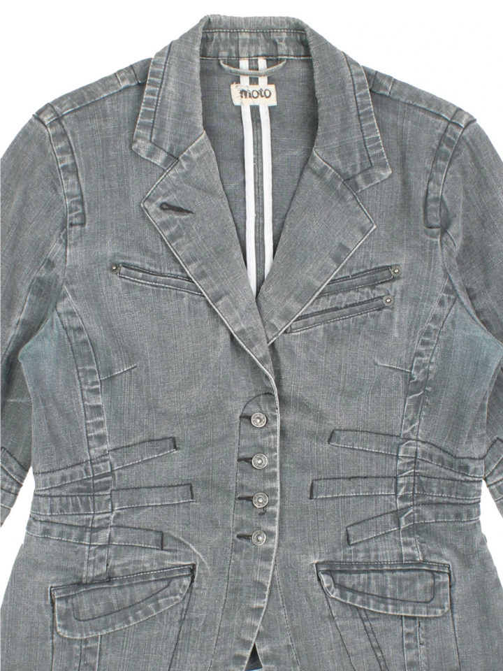 Y2K Moto Denim Jacket (Size M)