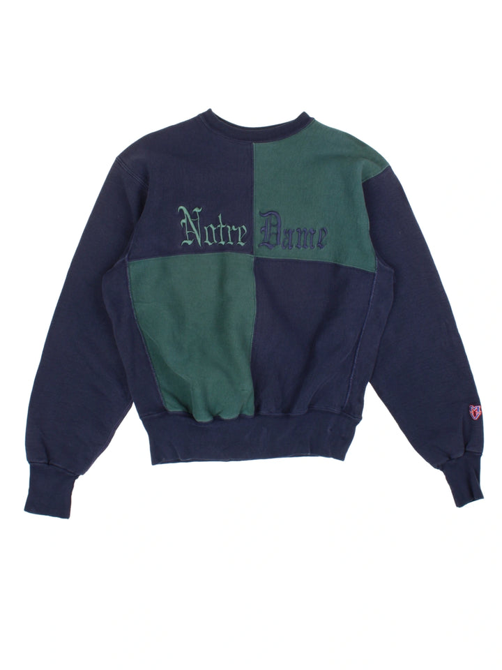 90s Champion Notre Dame Colour Block Sweatshirt (Size XL)