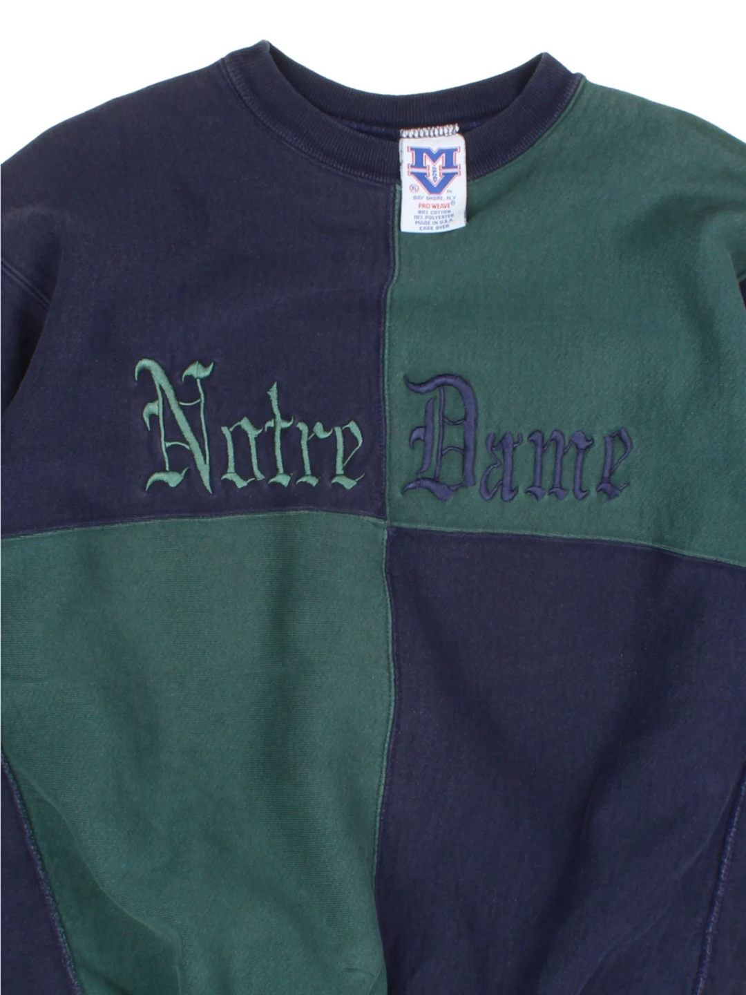 90s Champion Notre Dame Colour Block Sweatshirt (Size XL)