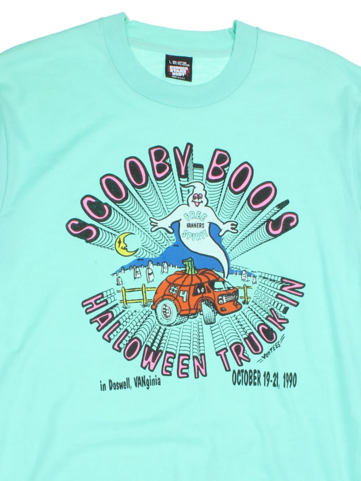 90's Scooby Boos Halloween Truck In Single Stitch T-Shirt (Size S)