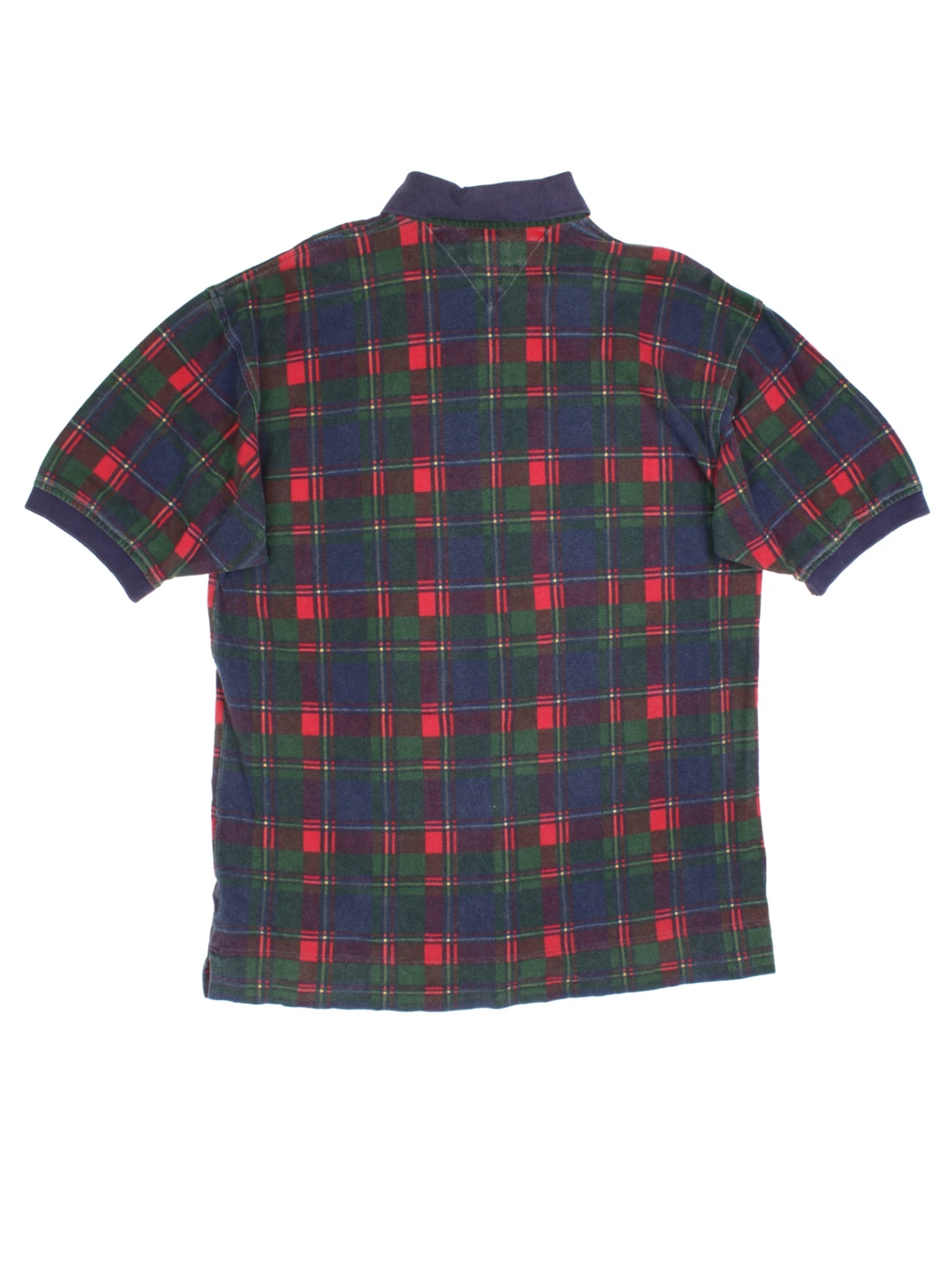 90's Tommy Hilfiger Plaid Polo Shirt (Size L) - VintageFolk