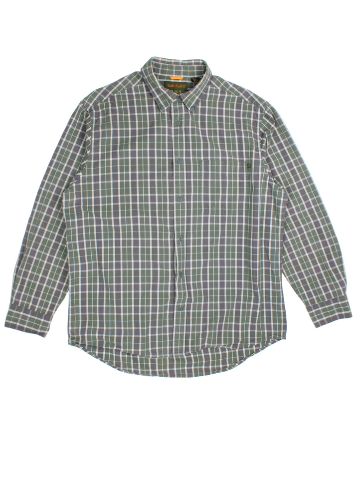 Timberland Green Checked Cotton Shirt (Size XL)