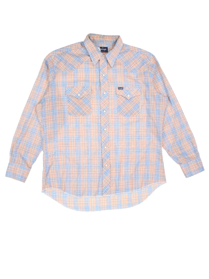 Wrangler Checked Cotton Western Shirt (Size XL)