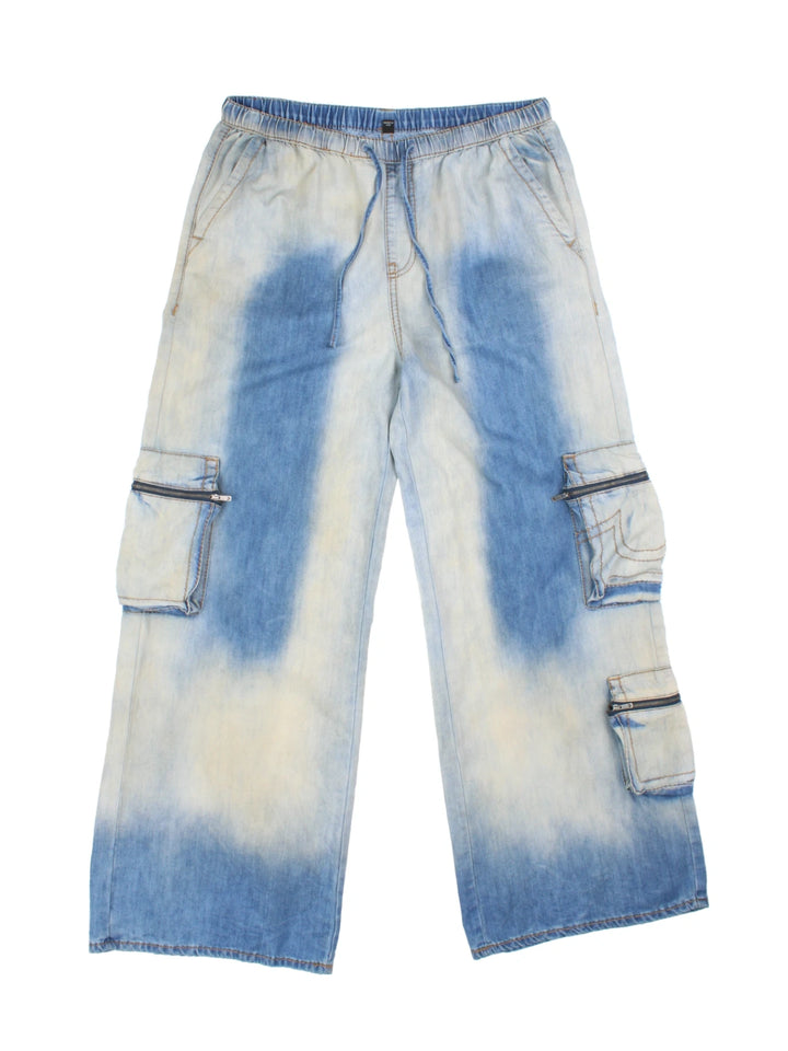 True Religion Vintage Wash Baggy Cargo Jeans (Size L)