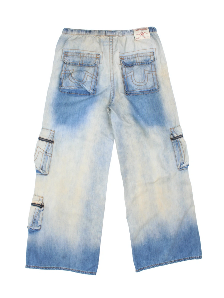 True Religion Vintage Wash Baggy Cargo Jeans (Size L)