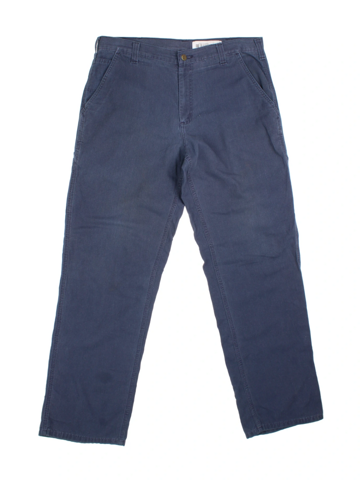Carhartt Dungaree Fit Blue Cotton Workwear Trousers (Size XL)