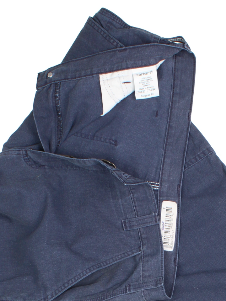 Carhartt Dungaree Fit Blue Cotton Workwear Trousers (Size XL)