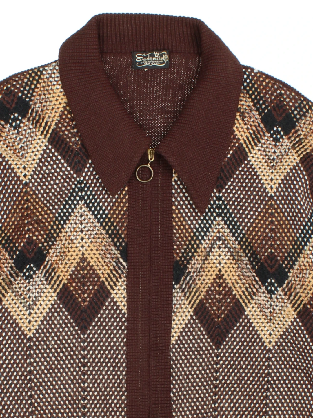 Sedegwick Argyle Knit Zip Jumper (Size M)
