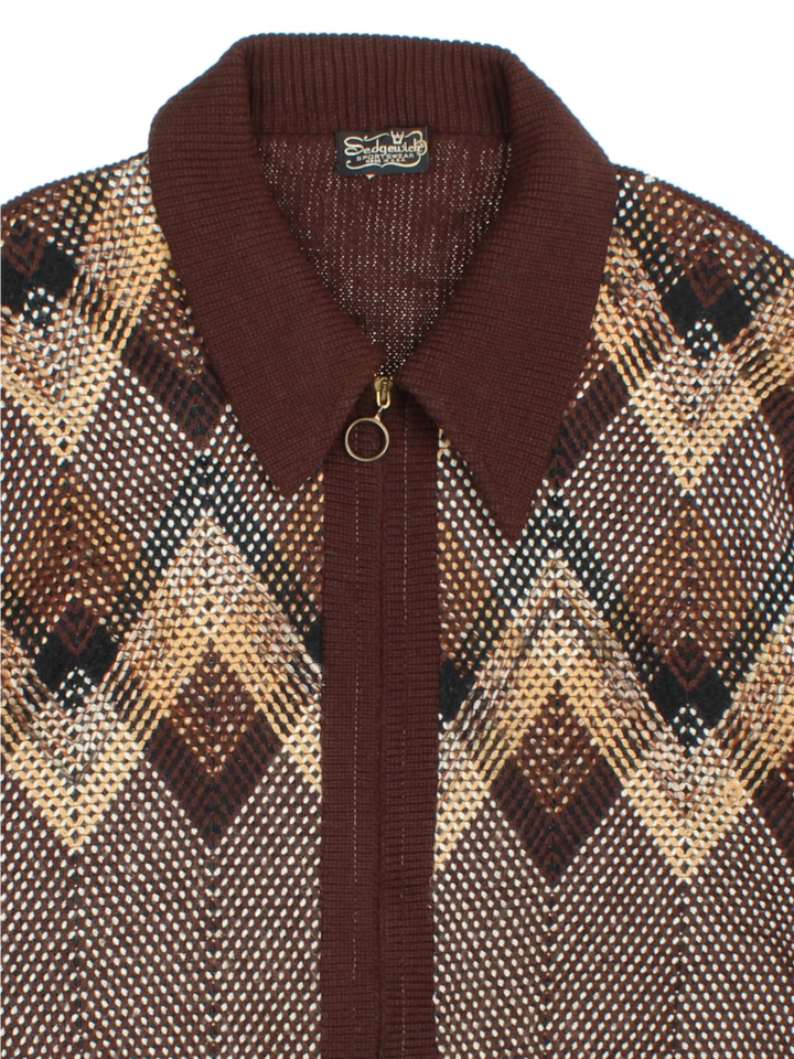 Sedegwick Argyle Knit Zip Jumper (Size M)