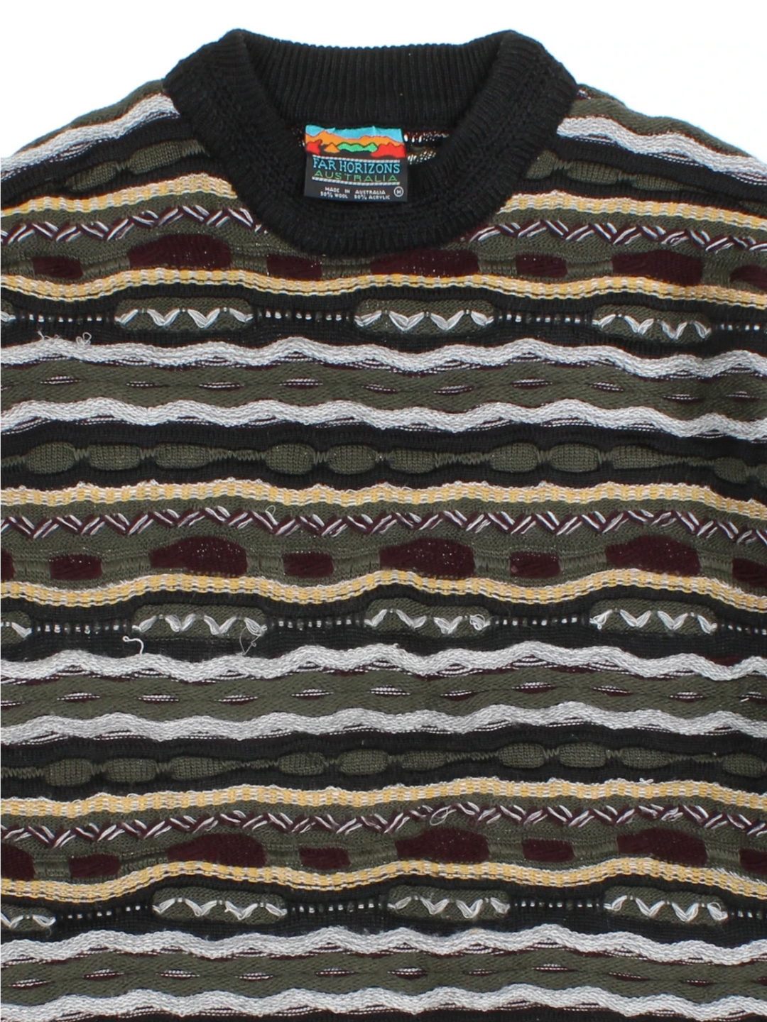 Far Horizons Australia Patterned Wool Jumper (Size L)