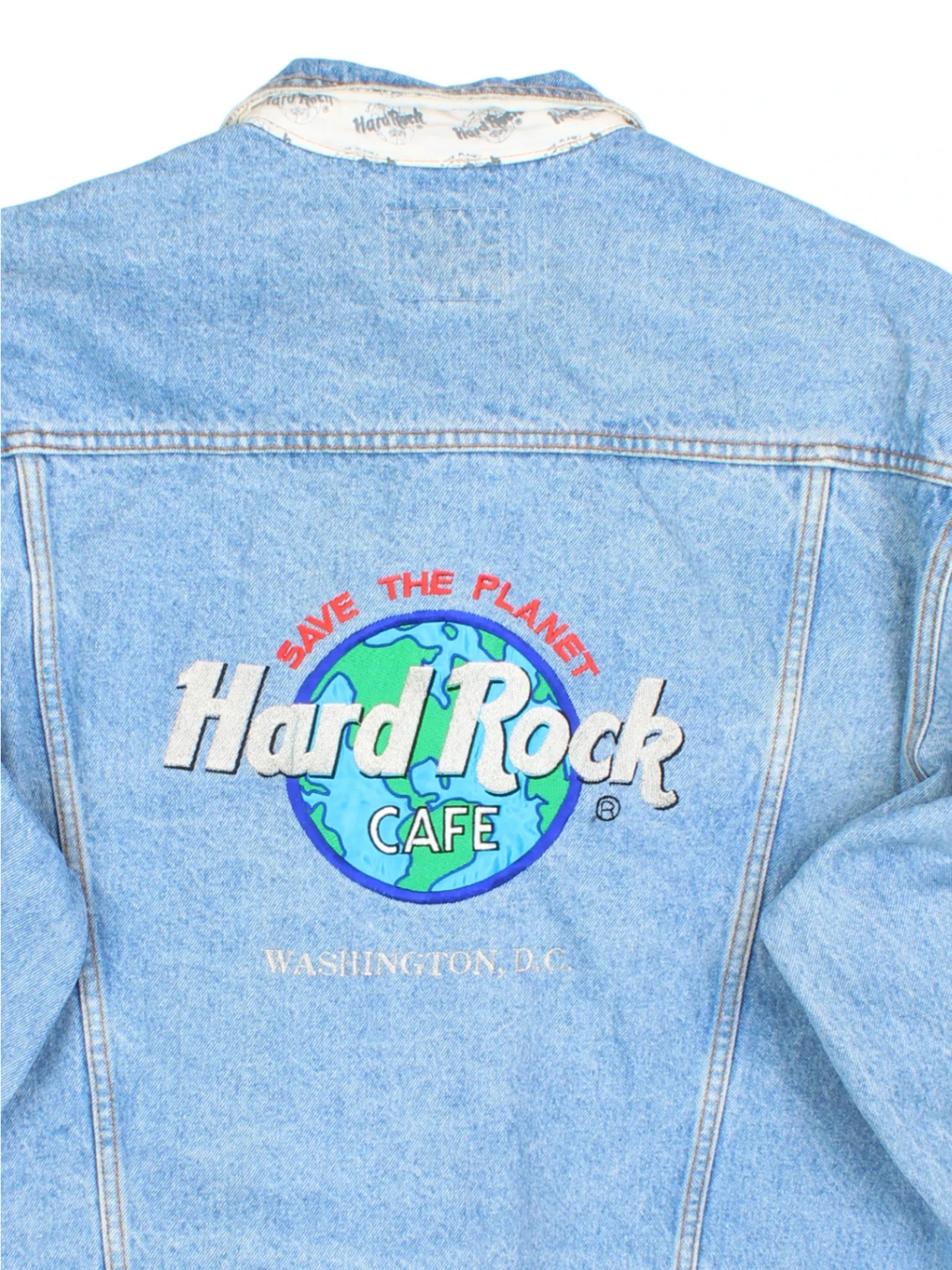 90's Hard Rock Cafe Washington DC Denim Jacket (Size XXL)
