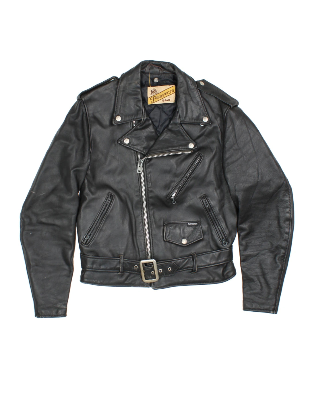 90's Schott Leather Biker Jacket (Size S)