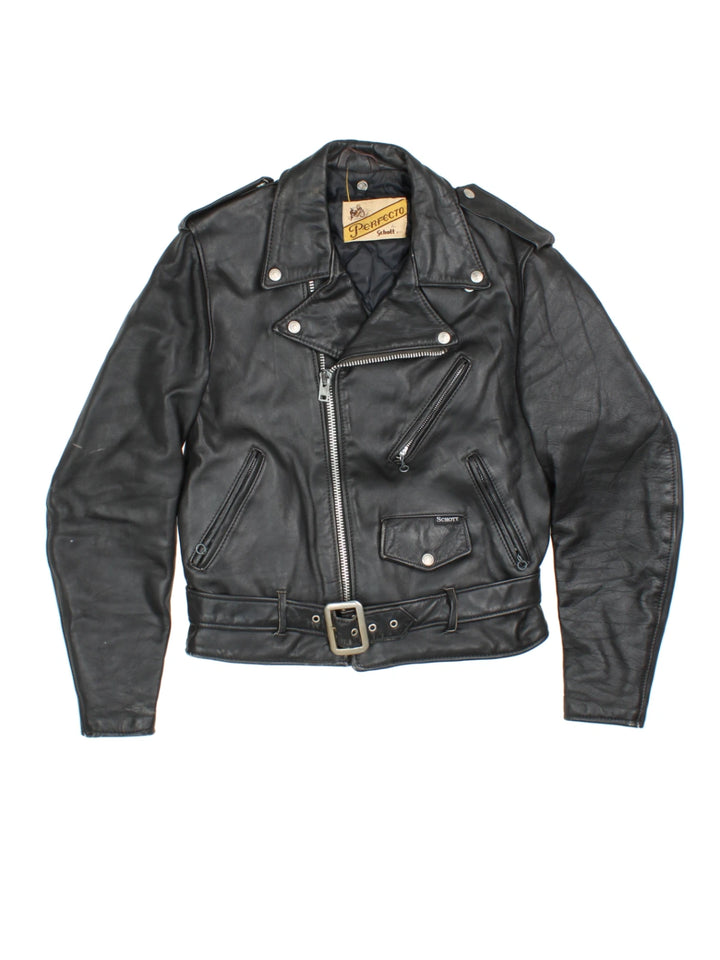 90's Schott Leather Biker Jacket (Size S)