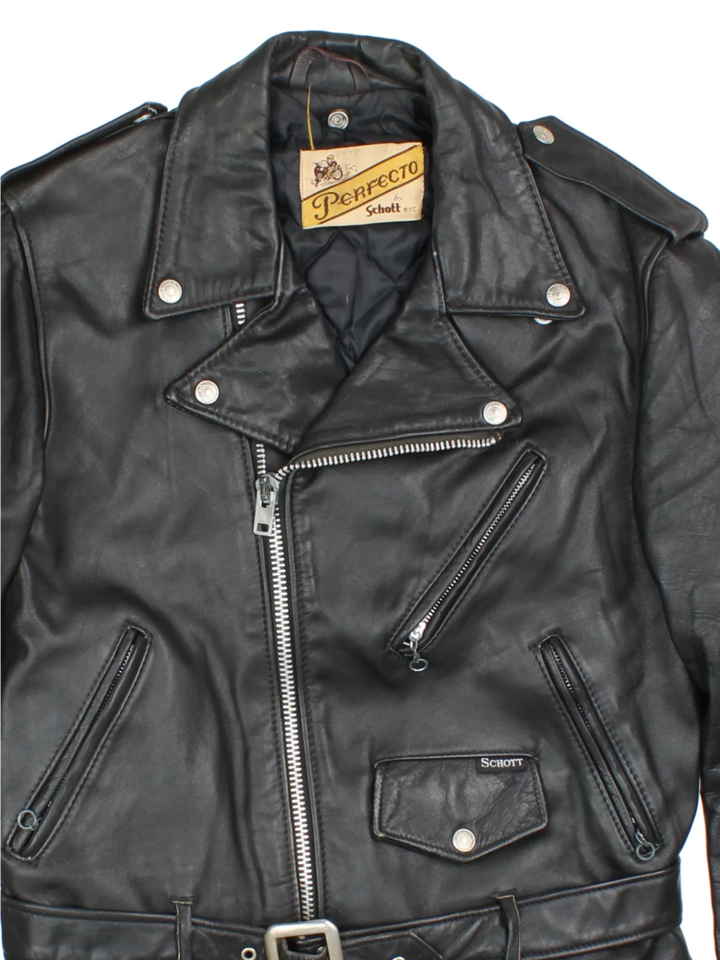 90's Schott Leather Biker Jacket (Size S)