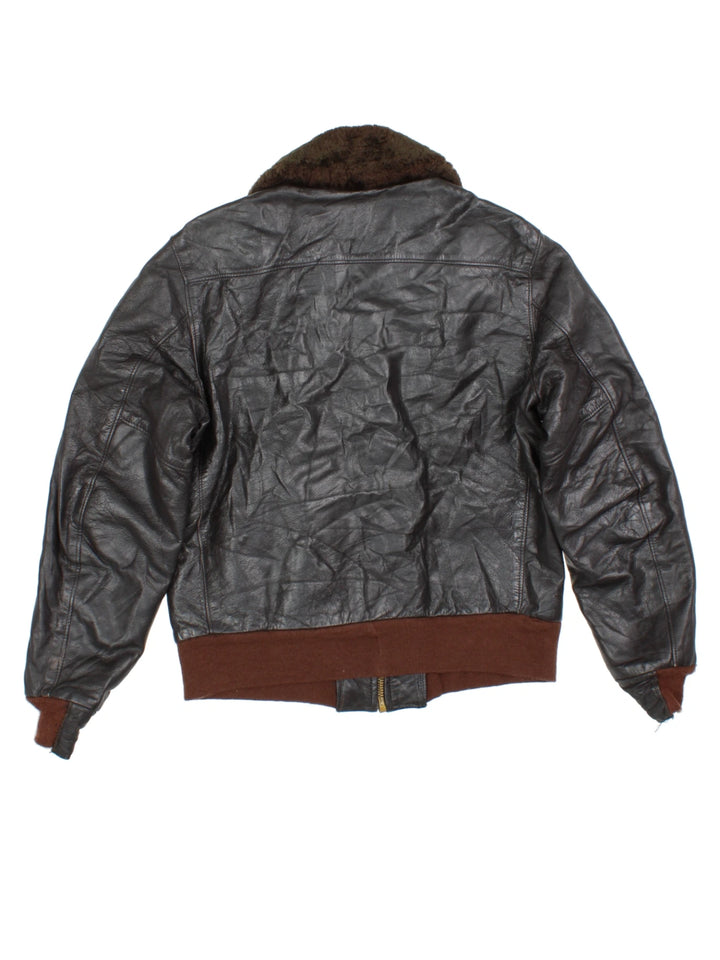 Golden Bear Leather Bomber Jacket (Size M)