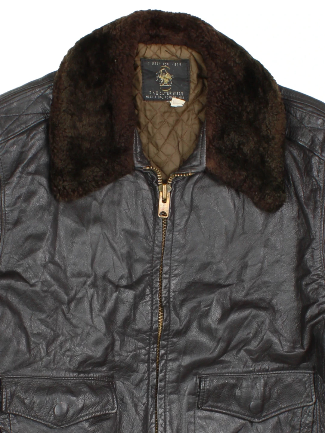 Golden Bear Leather Bomber Jacket (Size M)