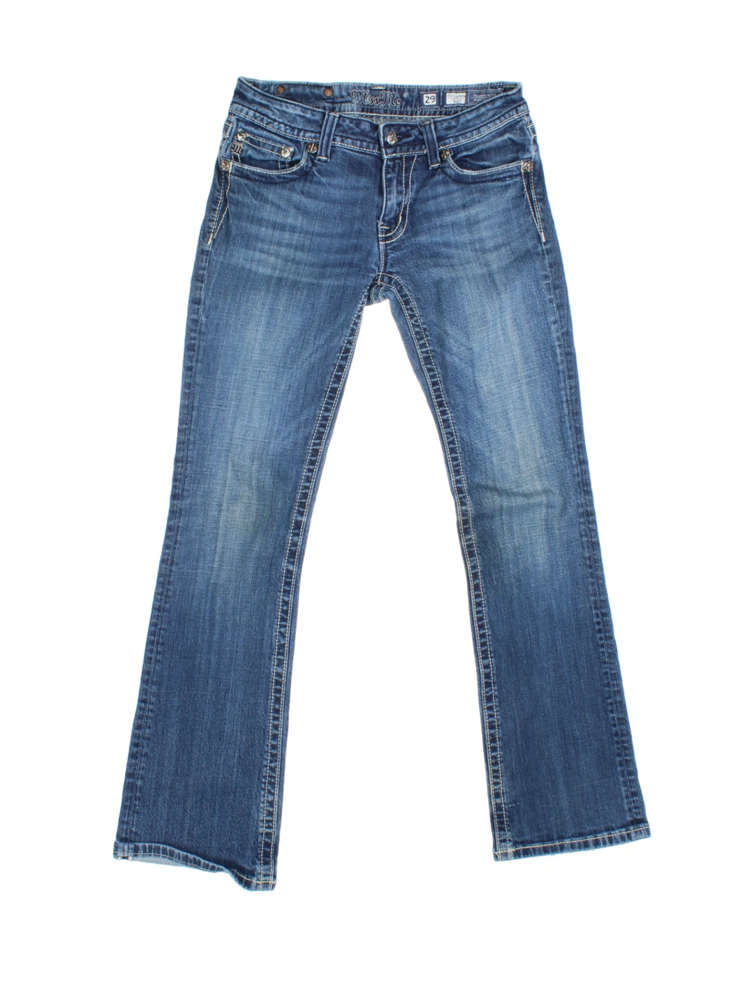 Y2K Miss Me Embellished Low Rise Bootcut Jeans (Size M) - VintageFolk