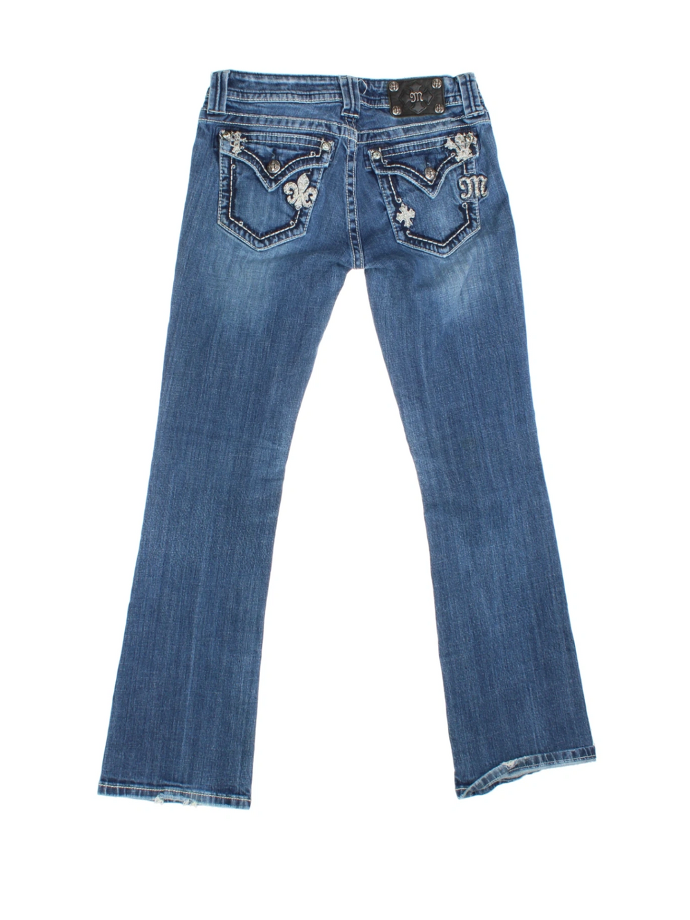 Y2K Miss Me Embellished Low Rise Bootcut Jeans (Size M) - VintageFolk
