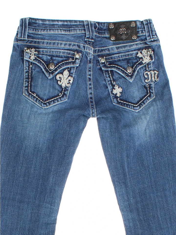 Y2K Miss Me Embellished Low Rise Bootcut Jeans (Size M) - VintageFolk