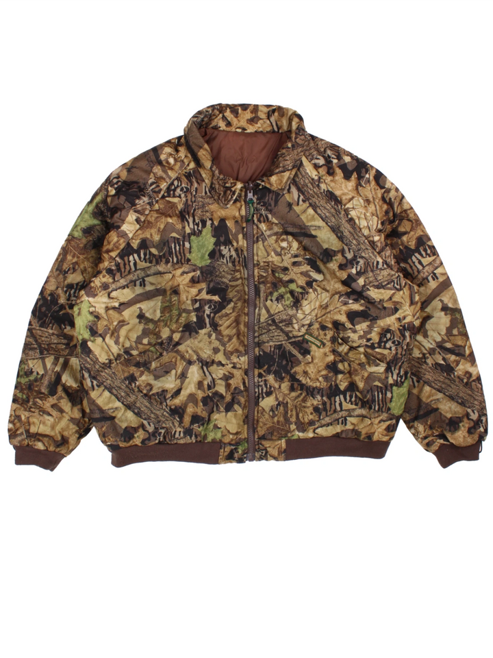 Mossy Oak Forest Floor Camouflage Reversible Bomber Jacket (Size XXXL)