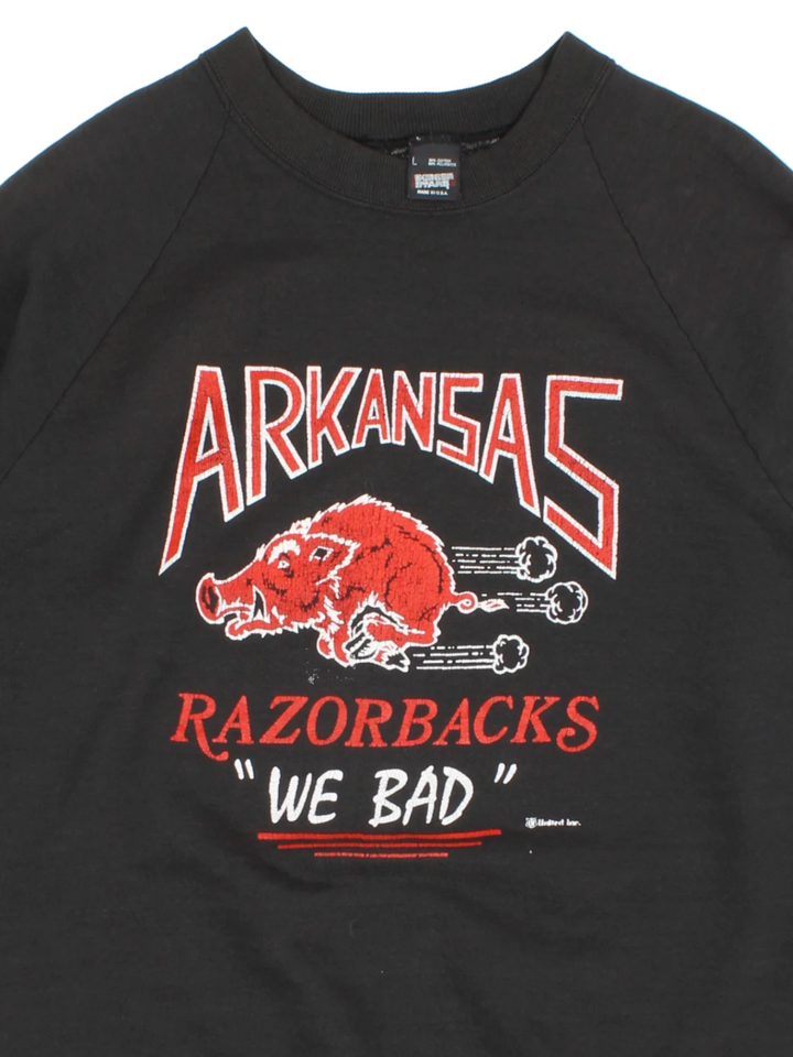 90's Arkansas Razorbacks "We Bad" Sweatshirt (Size XS)