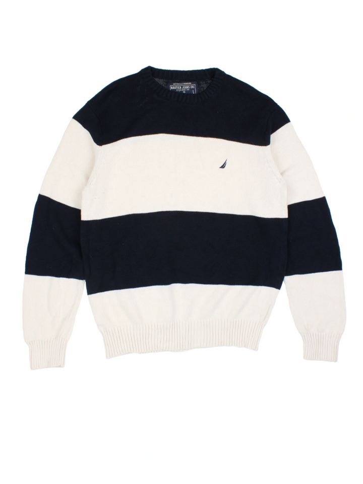 Nautica Stripe Jumper (Size L) - VintageFolk