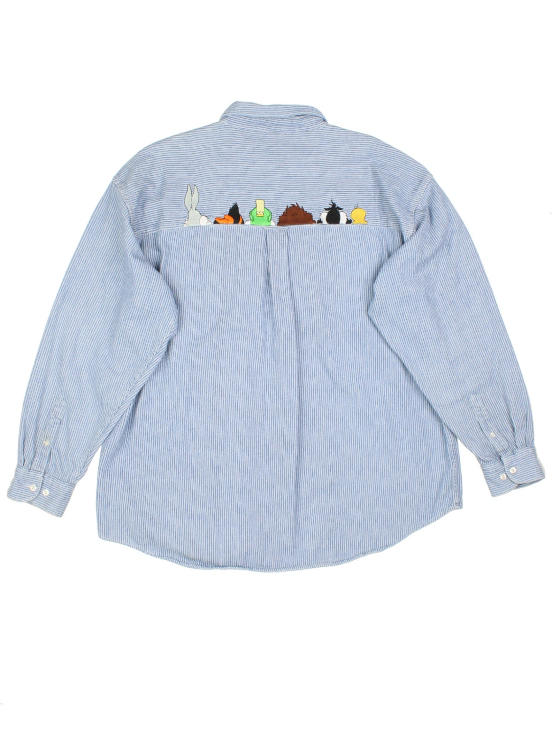 90s Warner Bros. Looney Tunes Hickory Stripe Shirt (Size XL)