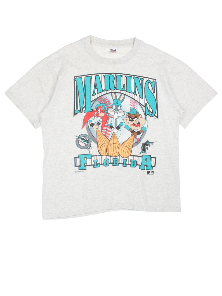 93 Florida Marlins Looney Tunes Single Stitch T-Shirt (Size L)