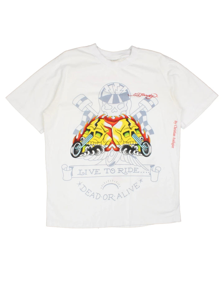 Ed Hardy Live To Die, Dead Or Alice T-Shirt (Size M)
