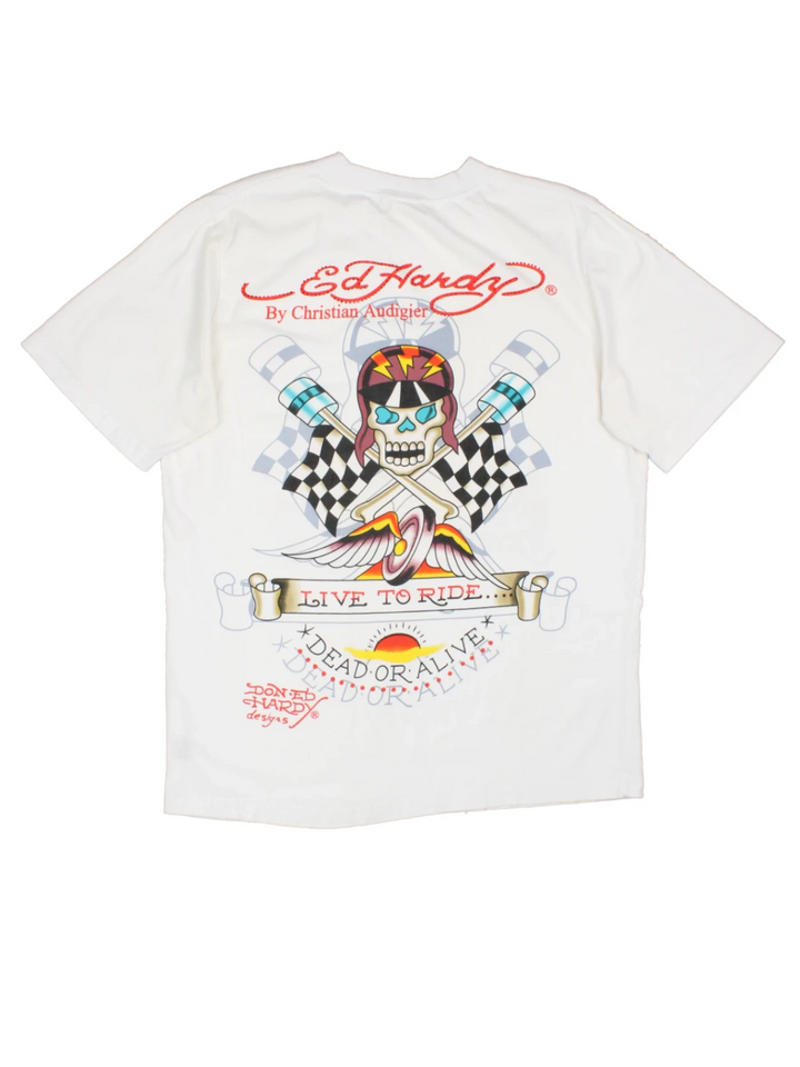Ed Hardy Live To Die, Dead Or Alice T-Shirt (Size M)