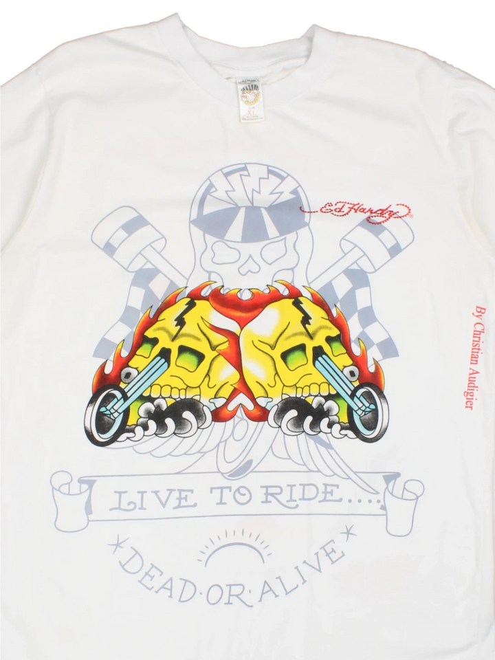 Ed Hardy Live To Die, Dead Or Alice T-Shirt (Size M)