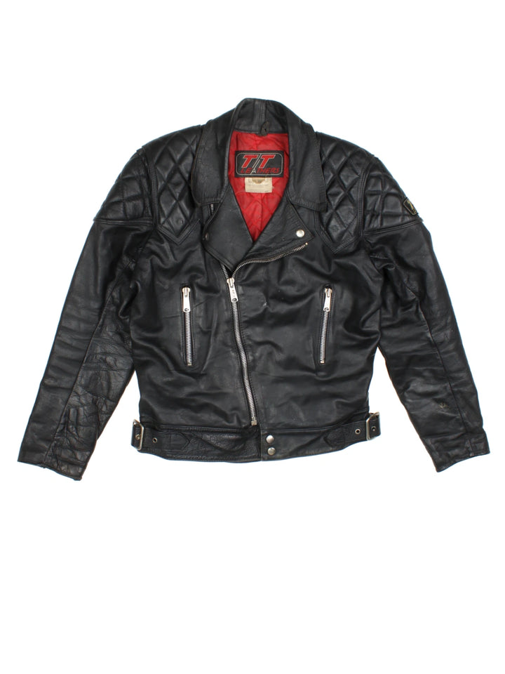 TT 80's Leather Biker Jacket (Size M)