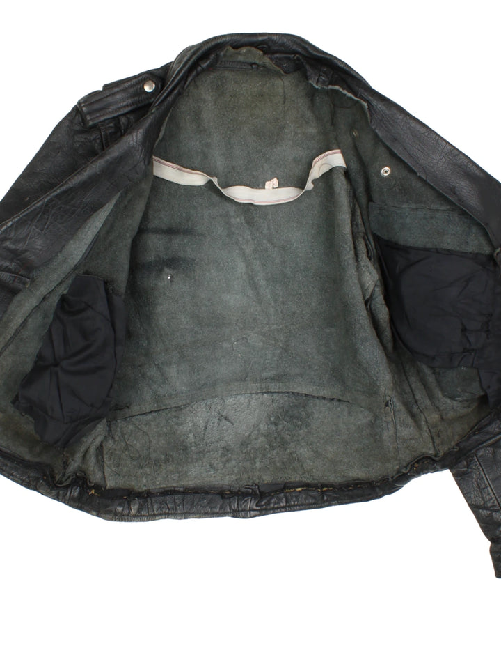 80's Leather Biker Jacket (Size S)