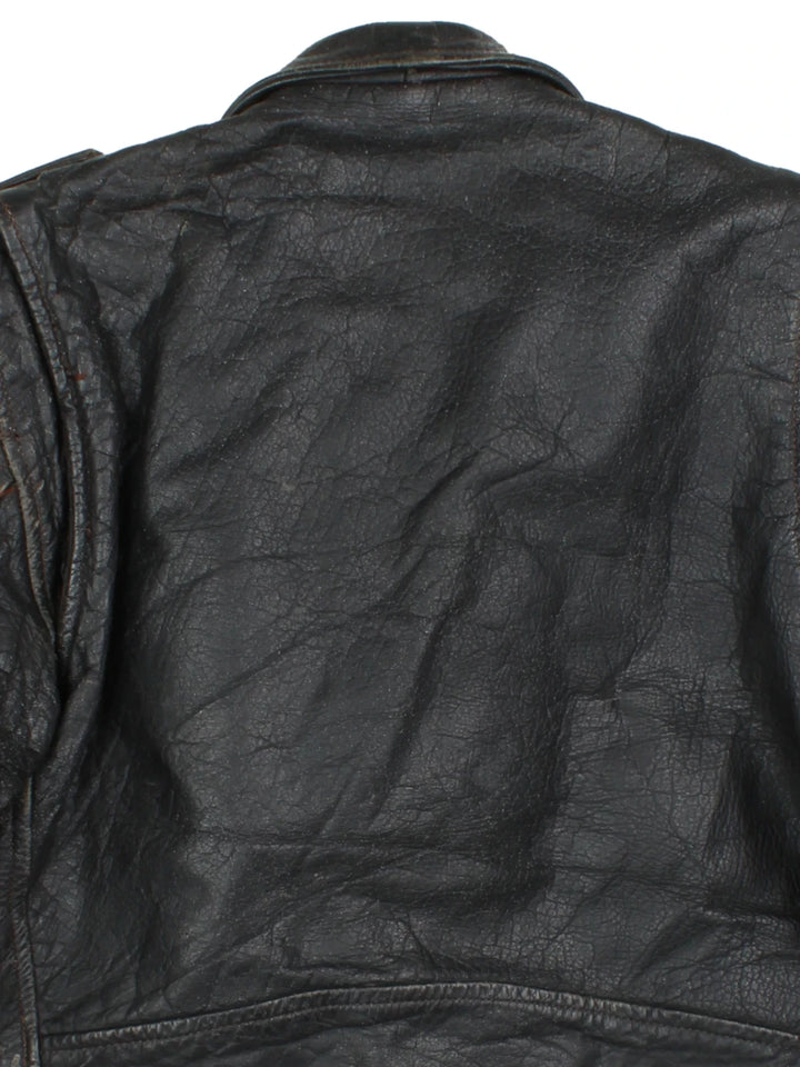 80's Leather Biker Jacket (Size S)