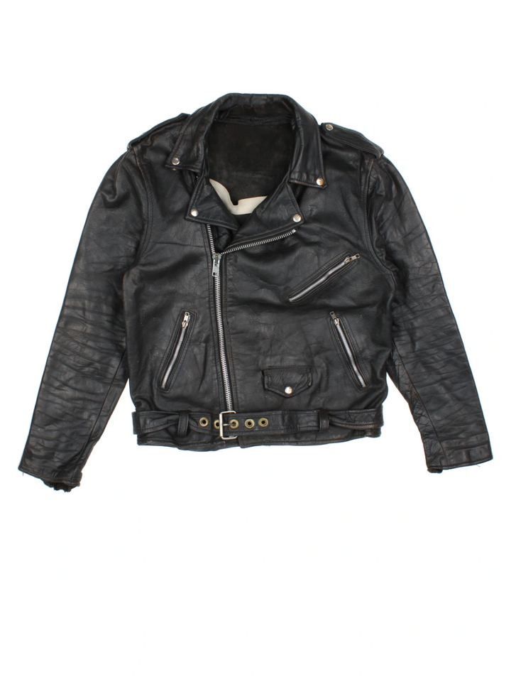 80's Leather Biker Jacket (Size M)