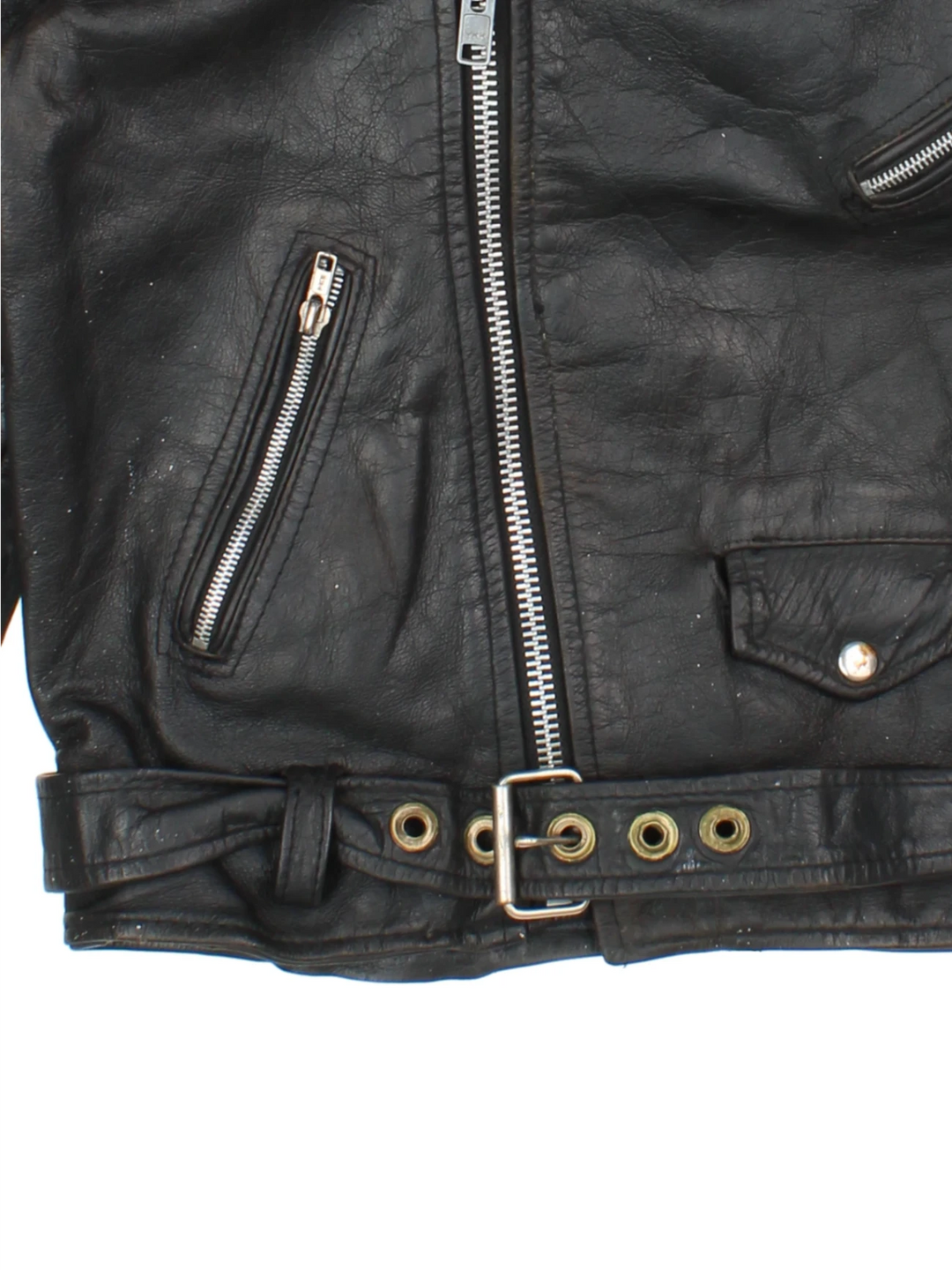 80's Leather Biker Jacket (Size M)