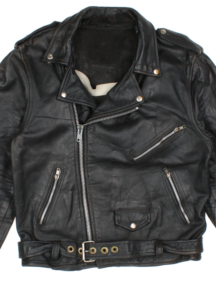 80's Leather Biker Jacket (Size M)