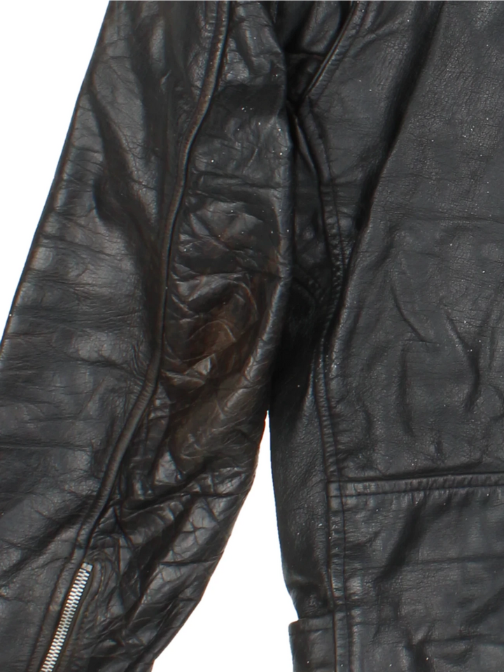 80's Leather Biker Jacket (Size M)