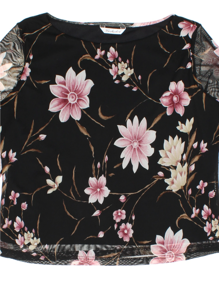 Y2K Floral Mesh Top (Size L)