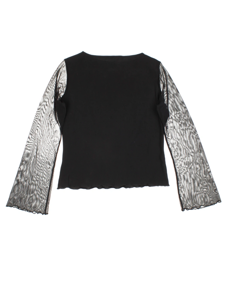 Y2K Mesh Embellished Top (Size M)