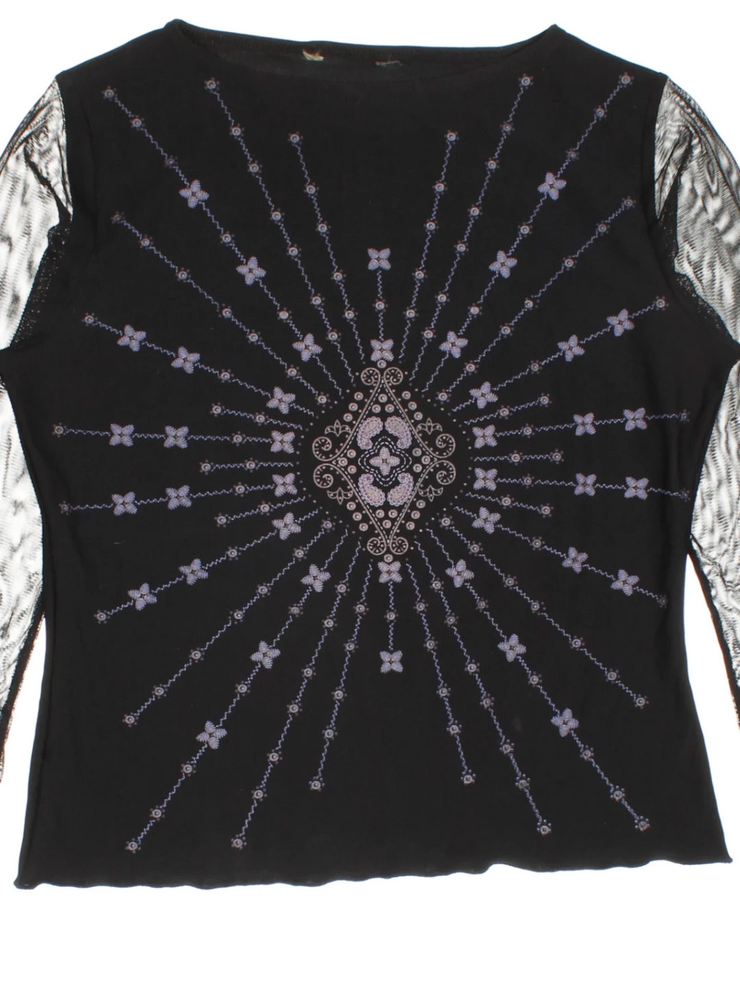 Y2K Mesh Embellished Top (Size M)
