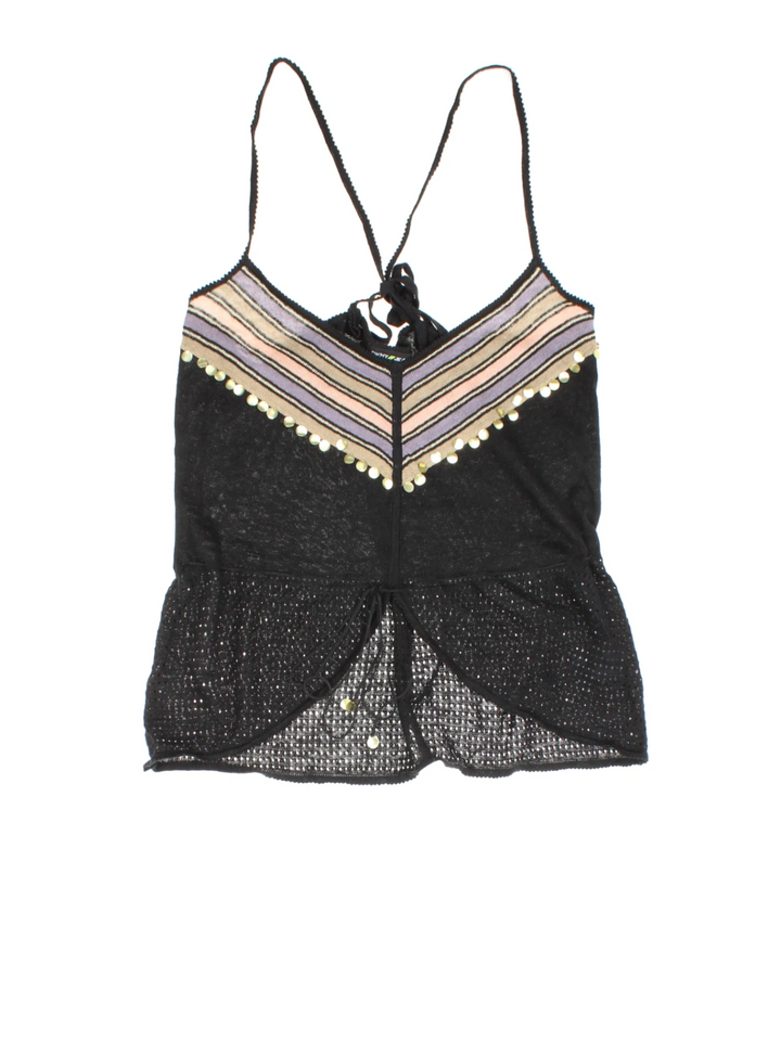 Y2K DKNY Boho Sheer Top (Size M)