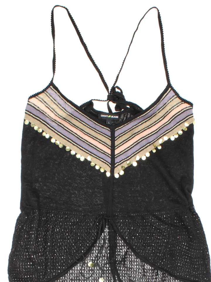 Y2K DKNY Boho Sheer Top (Size M)