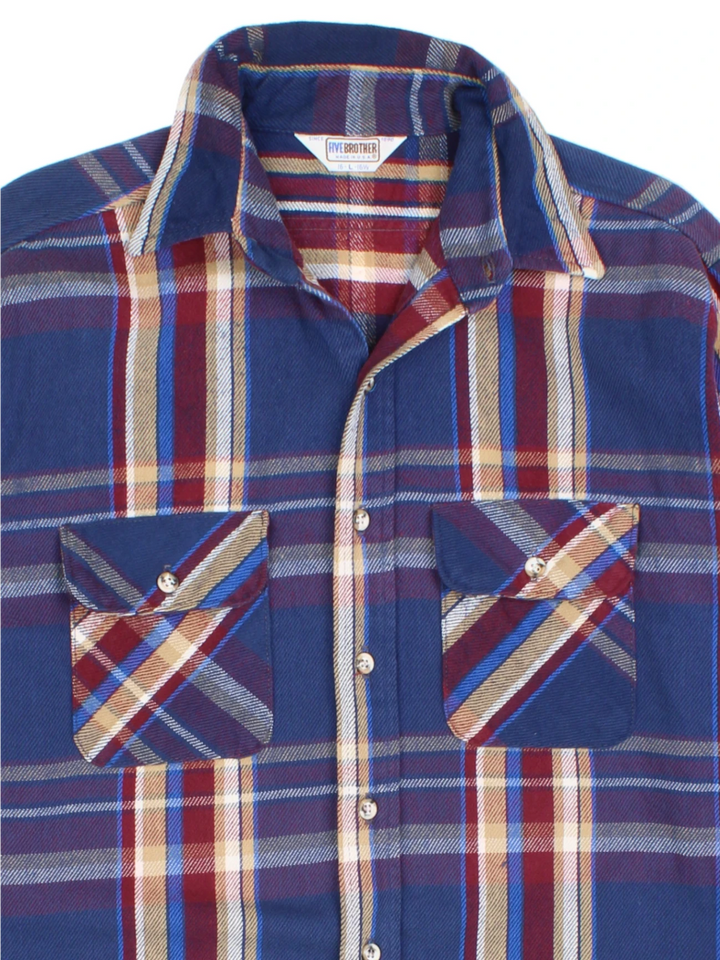 90's Checked Flannel Shirt (Size L)