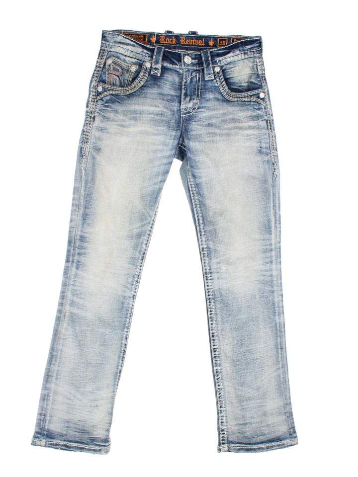 Y2K Rock Revival Embroidered Jeans (Size L)