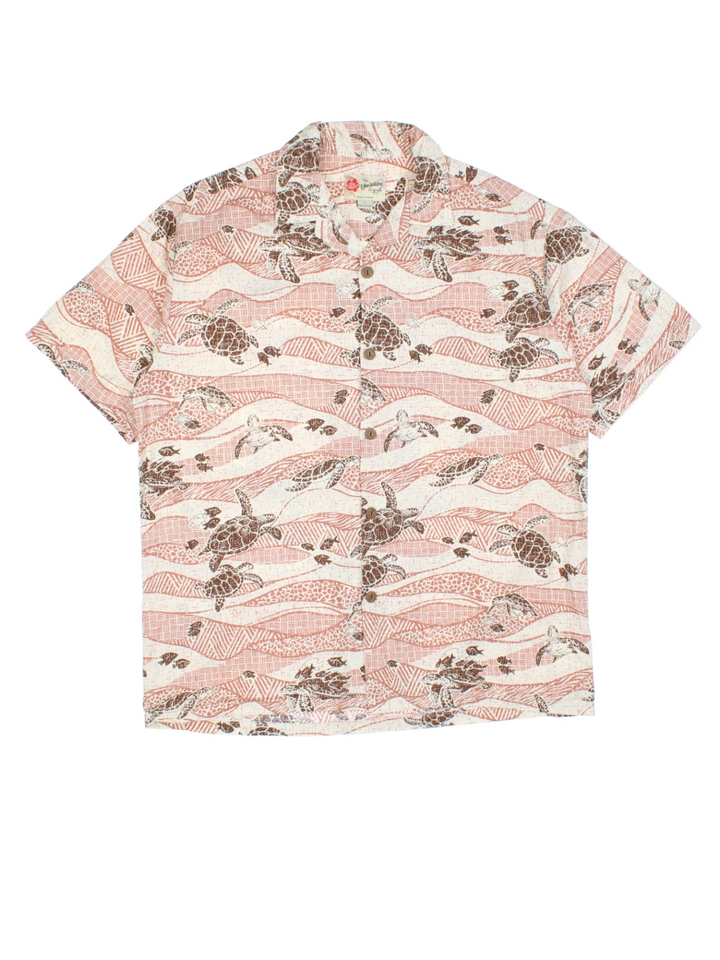 Turtle Print Hawaiian Shirt (Size L)