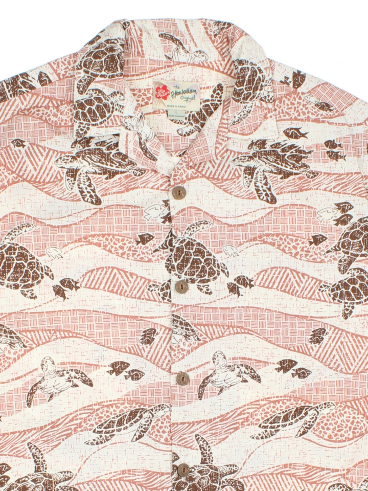 Turtle Print Hawaiian Shirt (Size L)