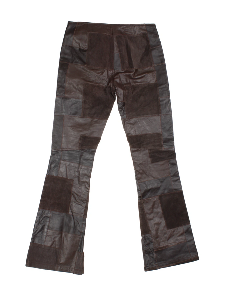 90's Patchwork Leather Flares (Size M)