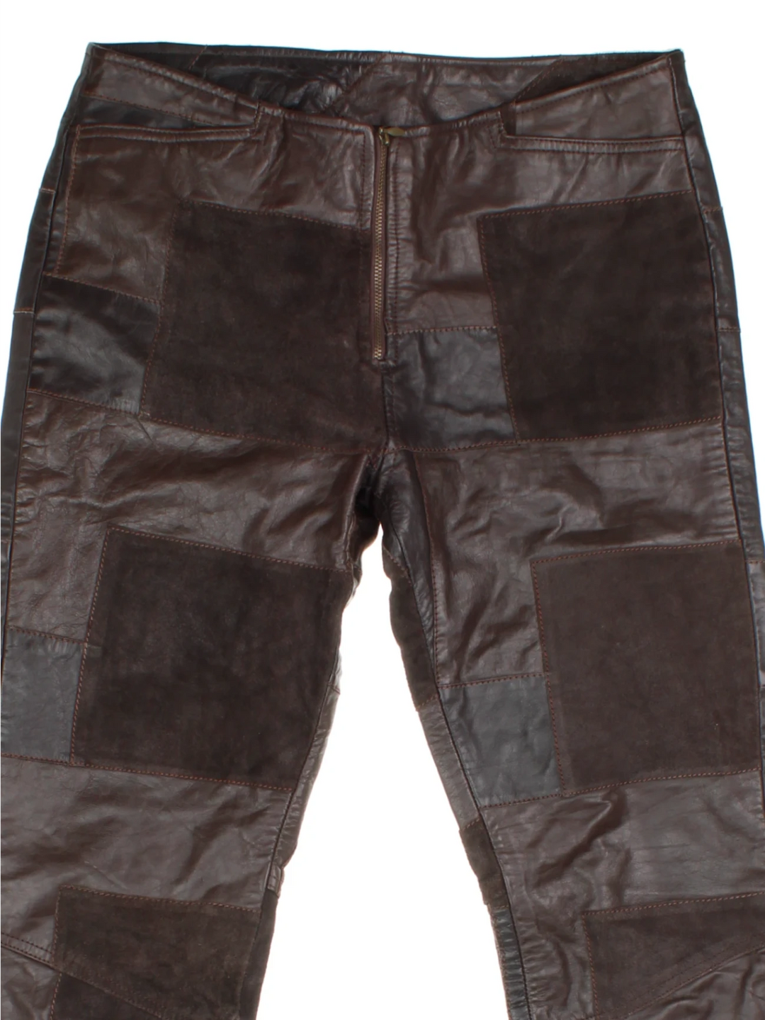 90's Patchwork Leather Flares (Size M)